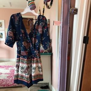 Blue floral romper